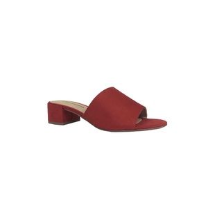 Open Toe Mule in Red